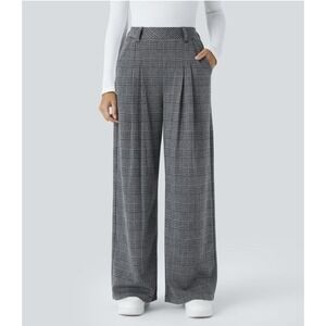 HALARA  Pants Wide Leg Front‎  Pocket Women Multicolor Size S